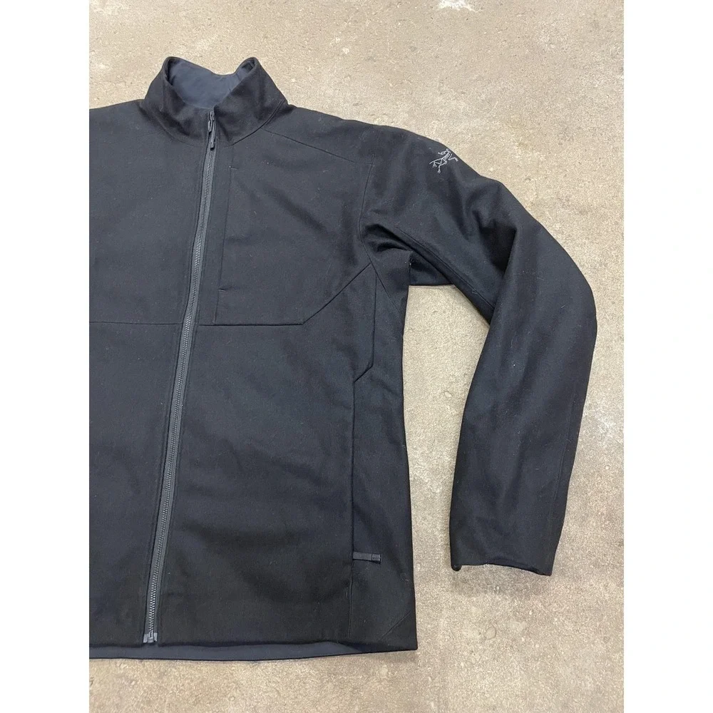Arc'teryx Jacket Mens‎ Large Black Wool Softshell Full Zip Hiking Outdoor Trail
